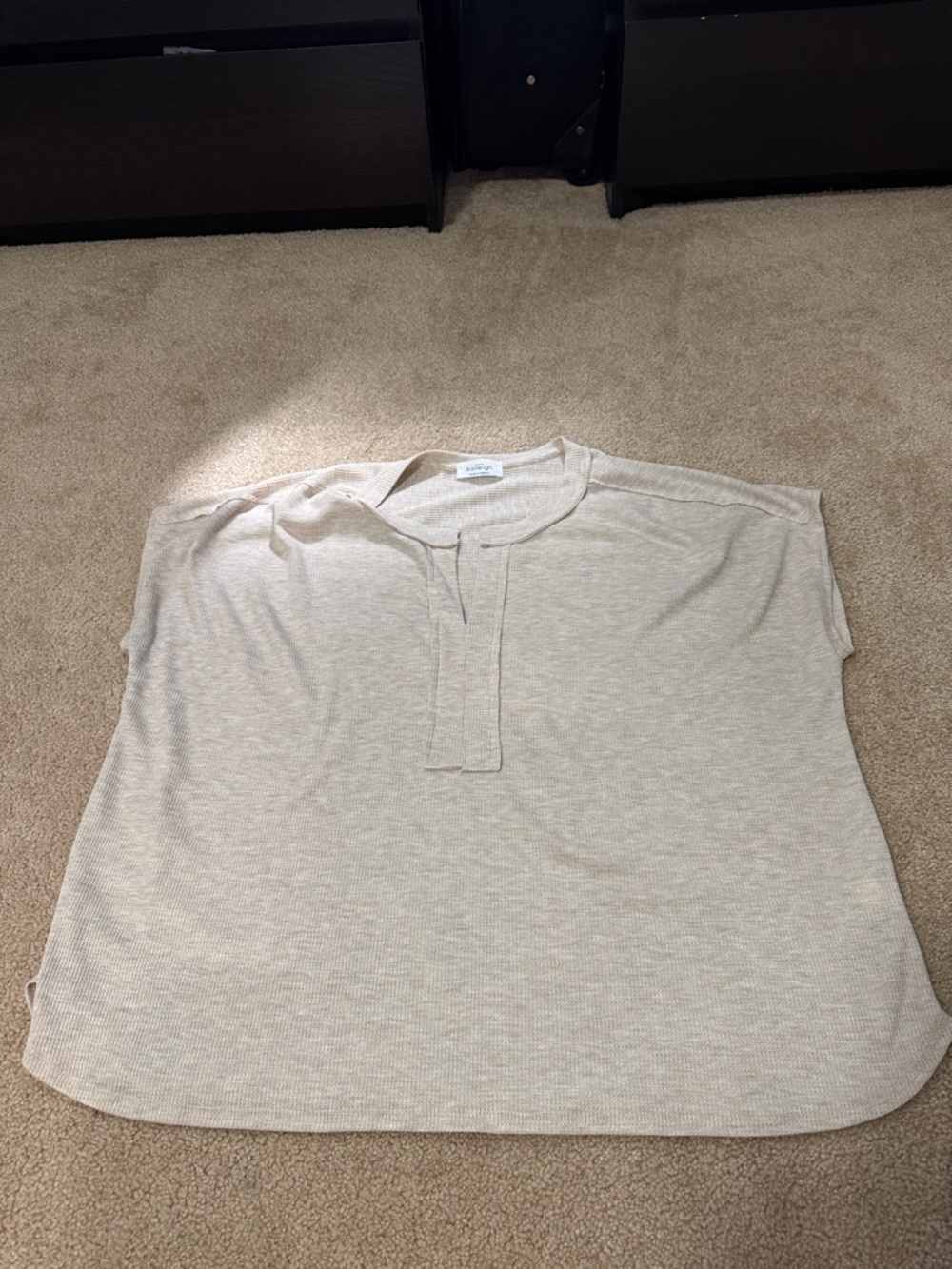 Kaileigh Neutral Waffle Knit Top